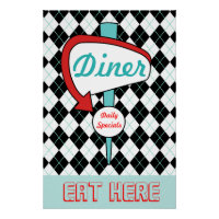 Retro Diner Sign Wall Art 