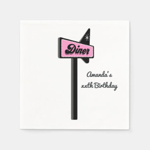 Retro Diner Sock Hop Party Napkin