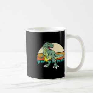 Retro Dino Dinosaur Golfer Gift T Rex Disc Golf Coffee Mug