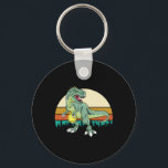 Retro Dino Dinosaur Golfer Gift T Rex Disc Golf  Key Ring<br><div class="desc">Retro Dino Dinosaur Golfer Gift T Rex Disc Golf</div>