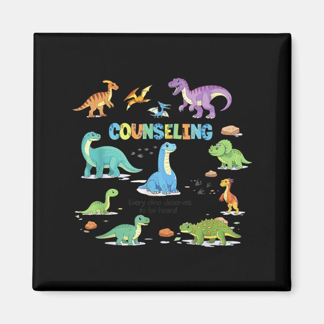 Retro dinosaur counseling school counsellor magnet (Front)