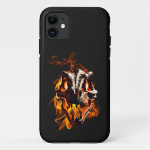  Retro Dinosaur Dead Burning Skull in Fire  Case-Mate iPhone Case