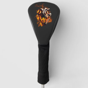  Retro Dinosaur Dead Burning Skull in Fire  Golf Head Cover