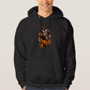  Retro Dinosaur Dead Burning Skull in Fire  Hoodie