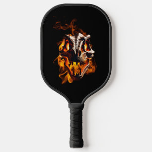  Retro Dinosaur Dead Burning Skull in Fire  Pickleball Paddle