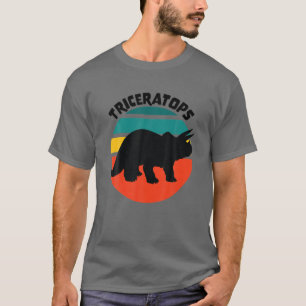 Retro Dinosaur Triceratops Dino Silhouette Vintage T-Shirt