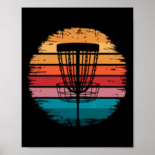 Retro Disc Golf Basket Gifts For Disc Golf Players Poster