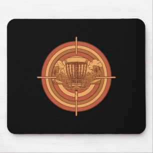 Retro Disc Golf Basket Target Flying Disc Golfing Mouse Pad