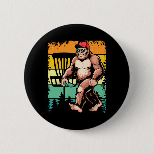 Retro Disc Golf Bigfoot Vintage Discus Sasquatch 8 6 Cm Round Badge