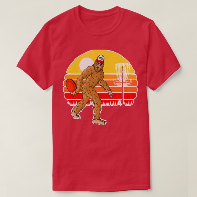 Retro Disc Golf Bigfoot Vintage Discus T-Shirt (Design Front)