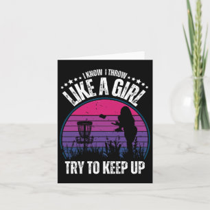 Retro Disc Golf Design For Women Girls Disc Golf P Card
