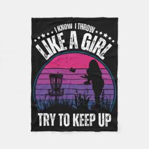 Retro Disc Golf Design For Women Girls Disc Golf P Fleece Blanket