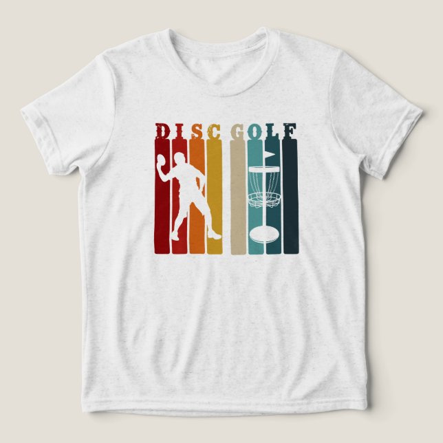 Retro Disc Golf Design | Frisbee Lover Tri-Blend Shirt (Design Front)