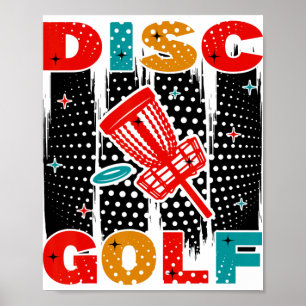 Retro Disc Golf Design Vintage Disc Golf Sket Poster