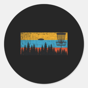 Retro Disc Golf Frolf Frisbee Vintage 70s 80s Styl Classic Round Sticker