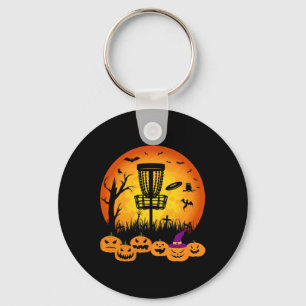 Retro Disc Golf Halloween Graveyard Scary Disc Gol Key Ring