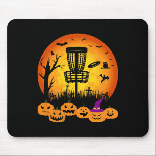 Retro Disc Golf Halloween Graveyard Scary Disc Gol Mouse Pad