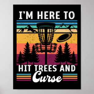 Retro Disc Golf Hit Trees And Curse Disc Golf Play Poster