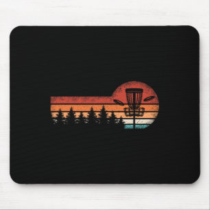 Retro Disc Golf Landscape Trees Men Women  Mouse Pad