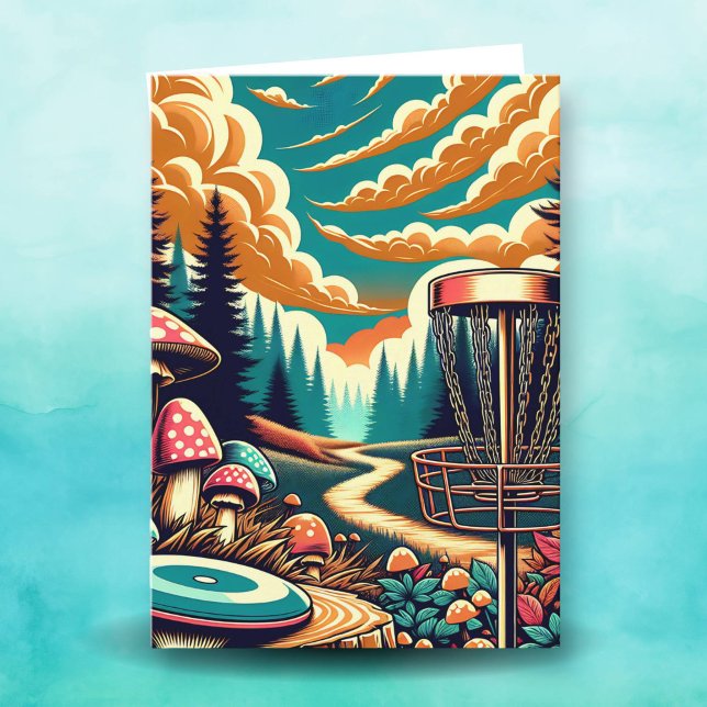 Retro Disc Golf Psychedelic Birthday Card (Creator Uploaded)