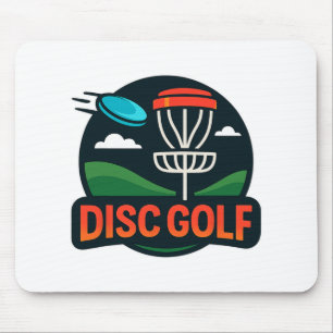 Retro Disc Golf Sket Flying Disc Design Graphic  Mouse Pad