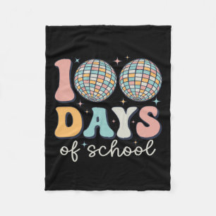 Retro Disco 100 Days Of School Groovy100th Day Tea Fleece Blanket