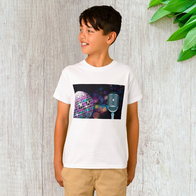 Retro Disco Ball and Vintage Microphone T-Shirt (Creator Uploaded)