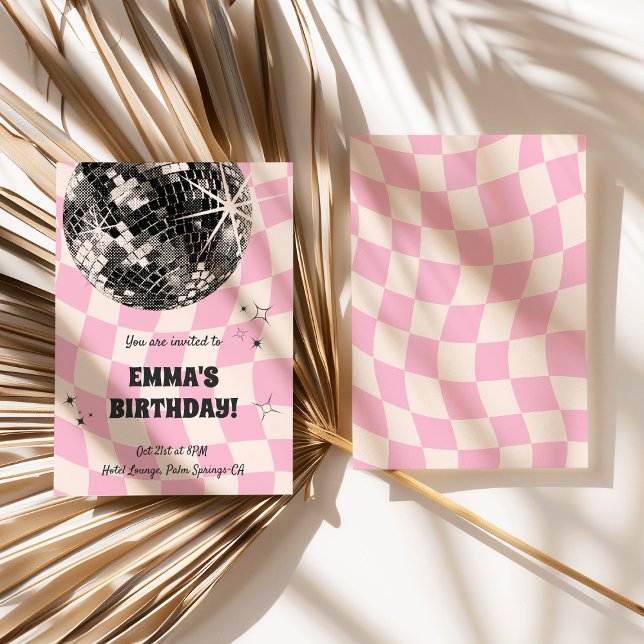 Retro Disco Ball Birthday  Invitation (Retro Disco Ball Birthday Invitation)
