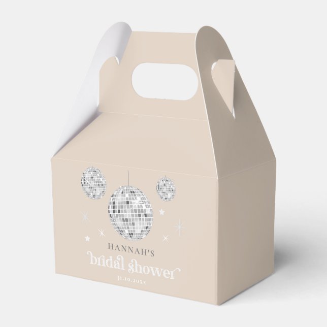 Retro Disco Ball Bridal Shower  Favour Box (Front Side)