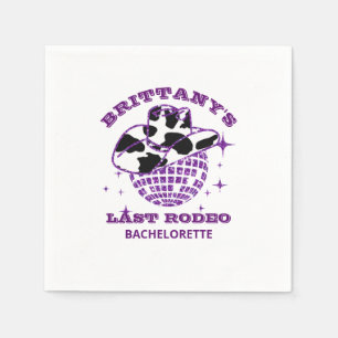 Retro Disco Ball Cowgirl Hat Bachelorette Party Napkin
