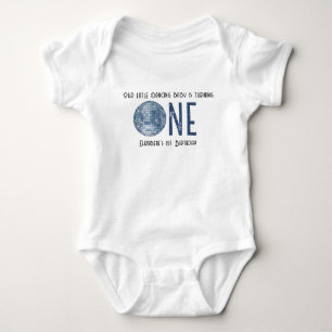 Retro Disco Ball First Birthday Party Baby Bodysuit