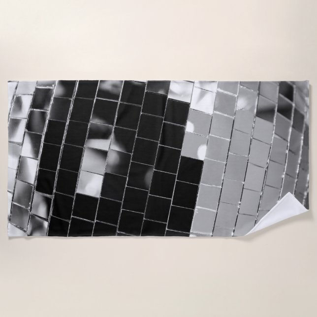 Retro Disco Ball Glam #1 #retro #wall #art Beach Towel (Front)
