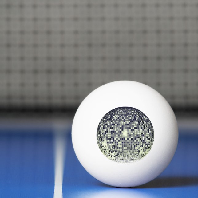 Retro Disco Ball - Graphic Ping Pong Ball (Net)