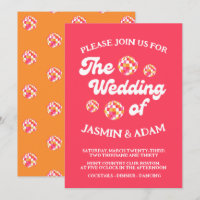 Retro Disco Ball Pink Orange Wedding