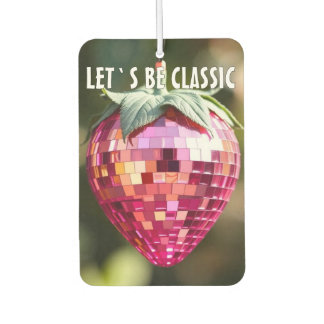 Retro Disco Ball Strawberry Car Air Freshener