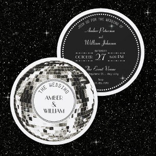 Retro Disco ball Wedding Invitation
