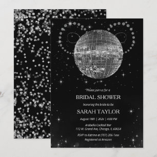 Retro Disco Bridal Shower Silver Template 