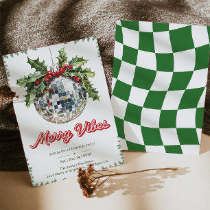 Retro Disco Christmas Party Invitation: Merry Vibe Invitation