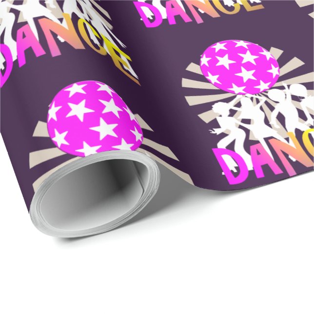 Retro Disco Dancing Dance Graphic Wrapping Paper (Roll Corner)