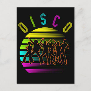 Retro Disco Dancing Funky Music Postcard