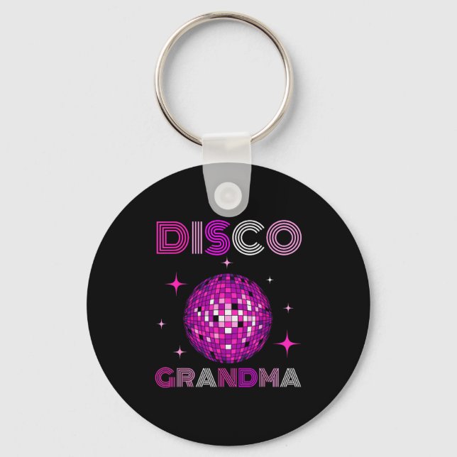 Retro Disco Grandma 70s 80s Dance Party Mirror Bal Key Ring (Front)