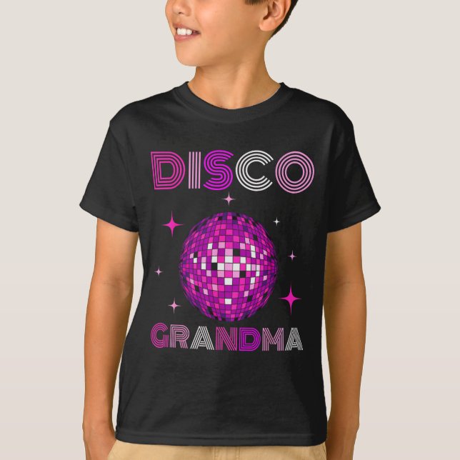 Retro Disco Grandma 70s 80s Dance Party Mirror Bal T-Shirt (Front)