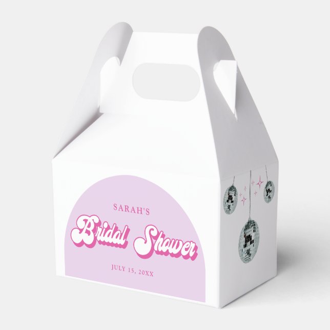 Retro Disco Groove Photo Bridal Shower Favour Box (Front Side)