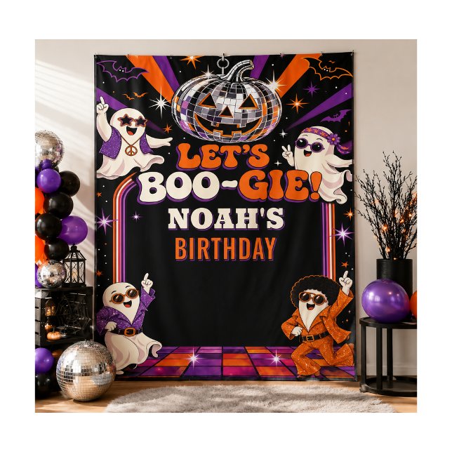 Retro Disco Halloween Birthday Party Backdrop Tapestry (Creator Uploaded)