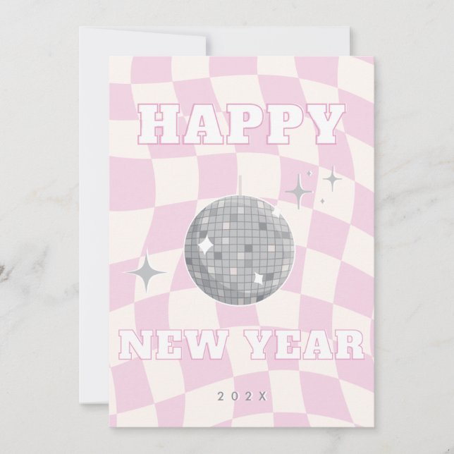 RETRO DISCO HAPPY NEW YEAR | Photo Family Card (Front)