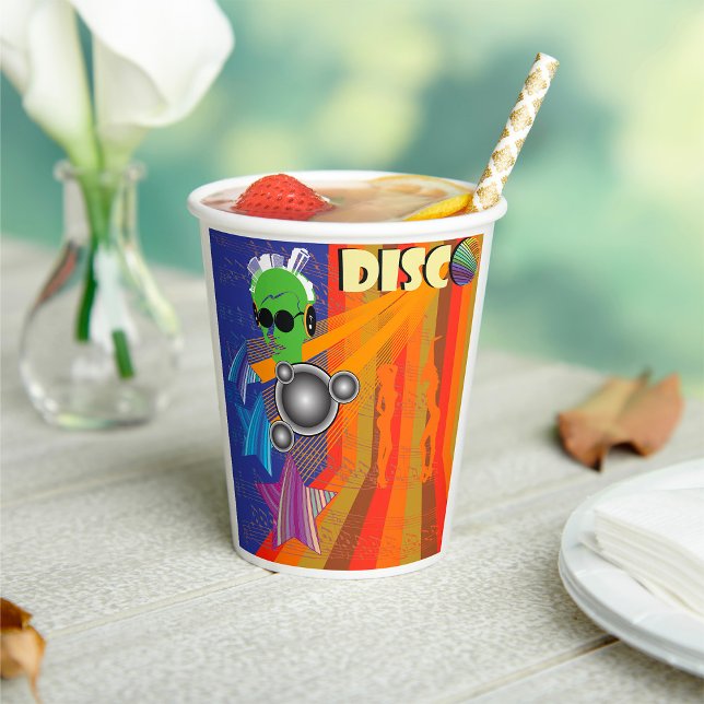 Retro Disco Party 70s Funk Art  Paper Cups (Creator Uploaded)