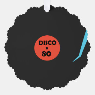 Retro Disco Party Christmas Ornament Card