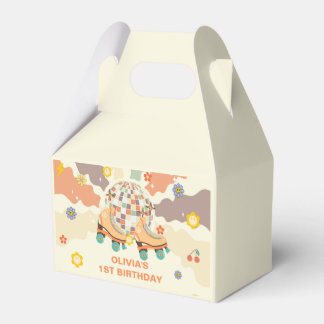 Retro Disco Roller Skate 1st Birthday Favour Box