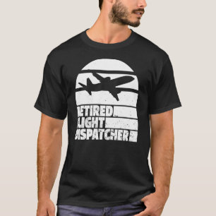 Retro Dispatcher Retired  Police Vintage Flight Di T-Shirt