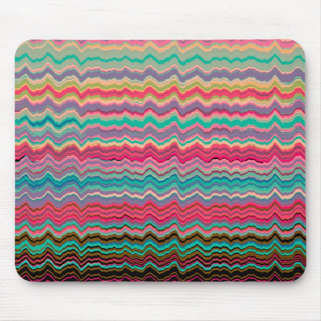 Retro distorted lines pattern mouse pad (Front)